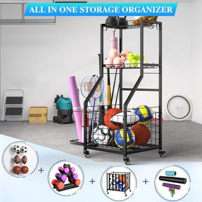 1 Sports Equipment Garage Organizer